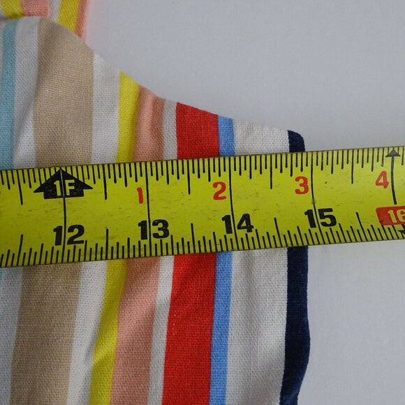 Forever 21 Sleeveless Multicolor Stripe Buttoned Romper Women Size M Rayon Linen - Picture 9 of 12